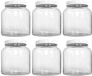 KombuJars ½ Half Gallon GLASS Jars 64 oz Airtight Lined Seal Plastic Lid Cap, Wide Mouth Jar, Brewing Fermenting Kombucha, Storage Bottles Kefir Canning, Clear, Multi-use Mason (6)