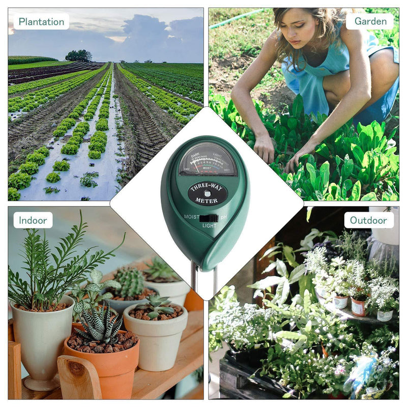 Besmon Plant Moisture Meter,3-in-1Soil Test Kit No Battery Needed,PH Meter for Soil Indoor/Outdoor Plant Care Soil Tester Ph - for Plant, Vegetables, Garden, Lawn, Farm