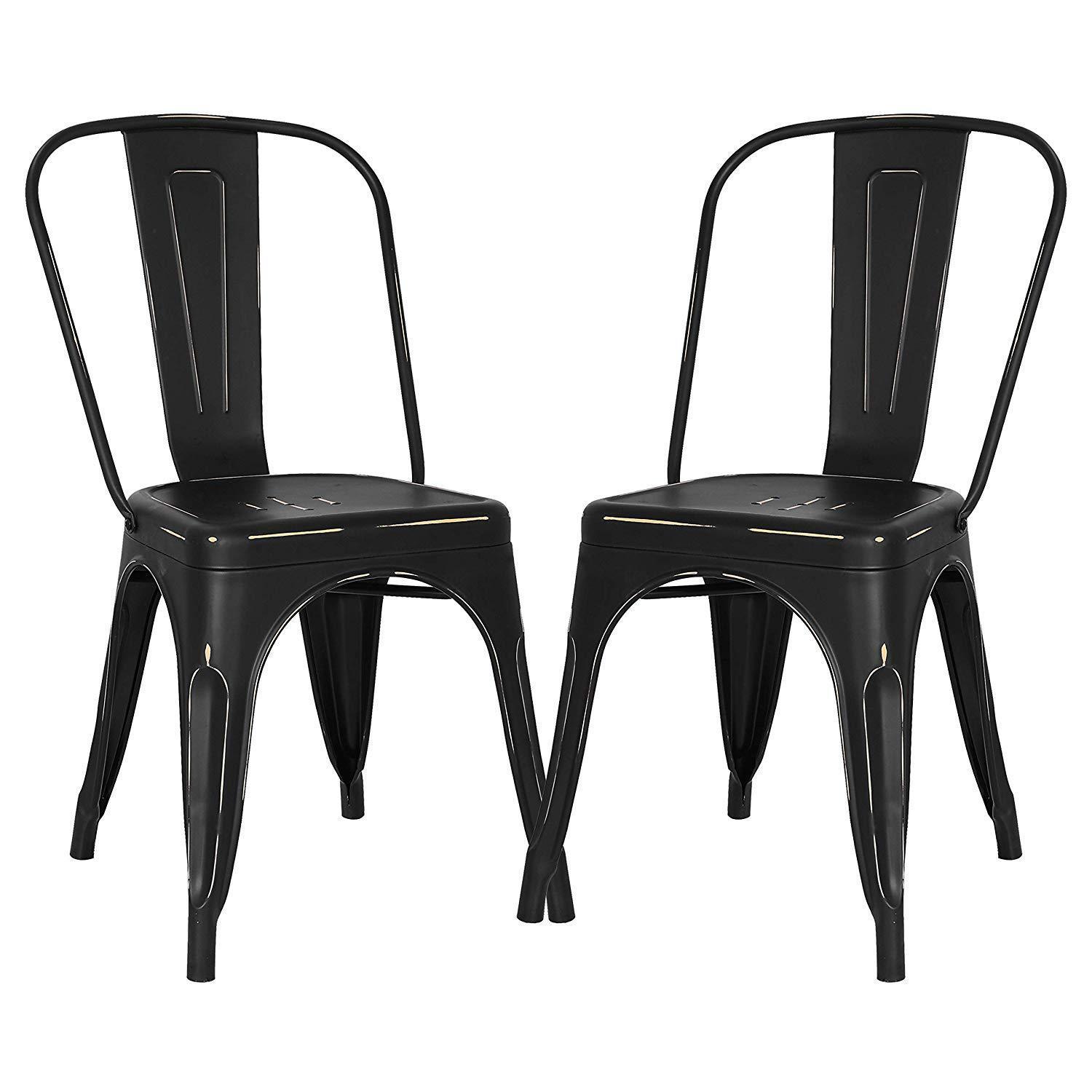 POLY & BARK EM-112-BLK-X4 Trattoria Side Chair in Black (Set of 4)