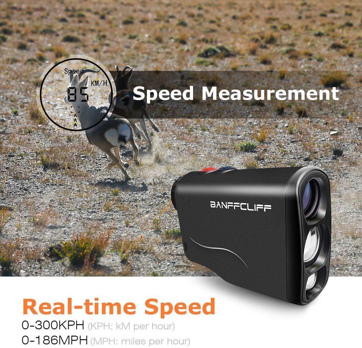 BanffCliff Professional Laser Rangefinder, 656Yard/ 600M Outdoor Hunting Golf Range Finder, Fog Scan Mode Speed Measurement Waterproof Distance Measure Meter Carry Case & Battery Included