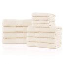 Superior 100% Ringspun Cotton 12Pc Towel Set (4 Bath, 4 Hand, 4 Face) - Turquoise
