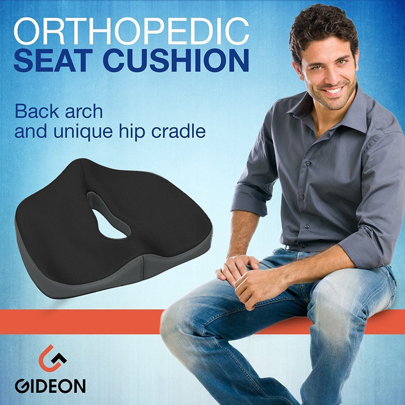 Seat Cushion and Lumbar Cushions for Car, Trucks, Buses -Aids Back Pain,  Sciatica
