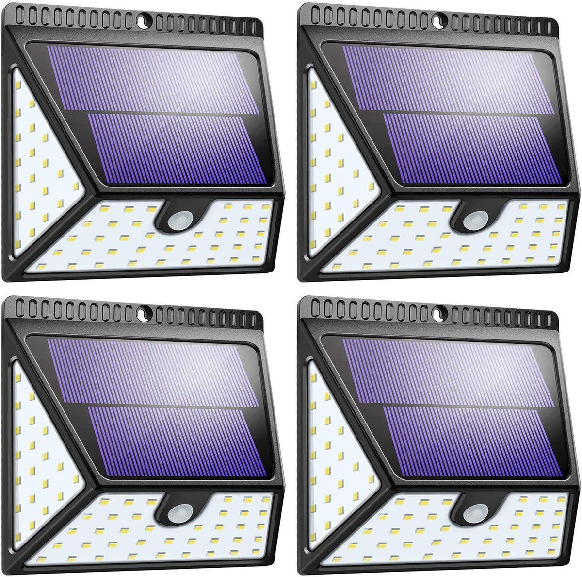 Solar Lights Outdoor, Mitaohoh 82 LEDs Wireless Waterproof Solar Motion Sensor Light Outdoor with 3 Sided Illumination and 270° Wide Angle for Garden, Yard, Fence, Step, Front Door (4 Pack)