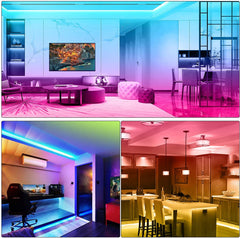 HRDJ Led Strip Lights 66ft, Music Sync Color Changing Led Light Strip 5050 SMD Flexible Rope Lights with 24Key Remote APP Control Led Lights for Bedroom Party
