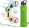 Swig Savvy 32 Oz Vacuum Insulated Stainless Steel Water Bottle, Flask Metal Water Bottle, Daily Workout Water Bottle, Simple Modern Water Bottle with Straw, Reusable Sports Water Bottle, Metallic Green