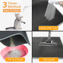 Allan Wendling (Patent) Topcovos Cat Litter Mats, Double Layer Honeycomb Waterproof Urineproof Size24 x18 Inch Washable Litter Trapping Mats for Litter Boxes Easy Clean (Grey)