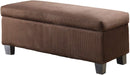 Homelegance  43" PU Leather Lift Top Large Storage Bench, Dark Brown