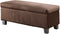 Homelegance  43" PU Leather Lift Top Large Storage Bench, Dark Brown