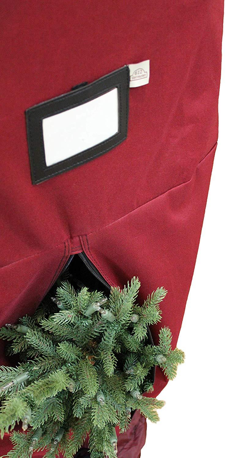 612 Vermont Heavy-Duty Upright Christmas Tree Storage Bag for Artificial Trees up to 9 Foot Tall, Durable Woven Polyester Fabric, Stand Not Included