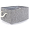 TheWarmHome Foldable Jumbo Fabric Storage Bins Grey Basket for Gifts Empty (18.9×15×11.8 inch)