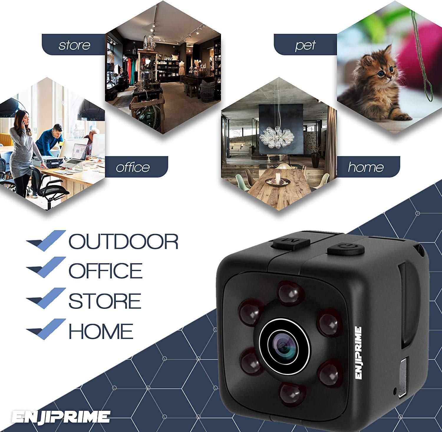 Spy Hidden Camera Nanny Cam - Mini Wireless Cop Cam Action Cameras for Indoor or Outdoor, Home Office or Car Video Recorder with 1080p HD Recording and Night Vision Monitoring Camera