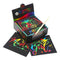 Jar Melo Scratch Art Notes; 130 Sheets; with 2 Wooden Styluses; Rainbow Mini Notes; 4 Kinds of pattens as Backgrounds; Scratch Magic NotesNotes; Scratch Magic Notes