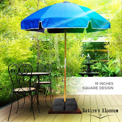 Nature's Blossom Weather Resistant Weights for Patio Umbrella Base - 19’’ Square. for Classic Outdoor Umbrellas, Hanging, Cantilever & Offset Models. Detachable Velcro - Easy Installation. XL Opening for Filling Sand