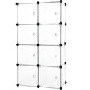 C&AHOME 8 Cube Storage Organizer Toy Rack Cabinet Wardrobe DIY Black Closet with White Doors