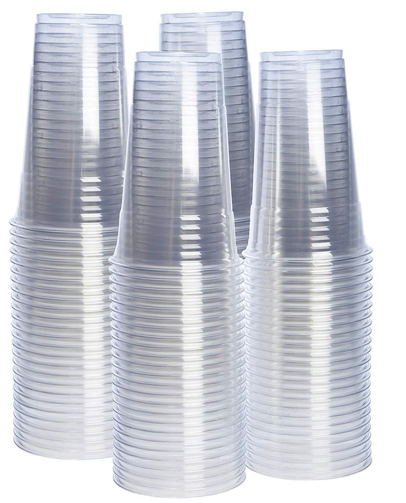 Comfy Package [100 Pack - 9 oz.] Crystal Clear PET Plastic Cups, Party Cups