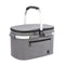 ALLCAMP Large Size Insulated Cooler Bag Folding Collapsible 22L Picnic Basket with Sewn in Frame (Grey)