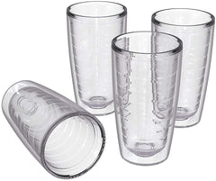 4-pack Insulated 16 Ounce Tumblers - Clear - Sweat Resistant - BPA-Free - Made in USA
