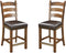 Emerald Home Chambers Creek Brown 24" Bar Stool with Upholstered Faux Leather Seat And Nailhead Trim, Set of Two