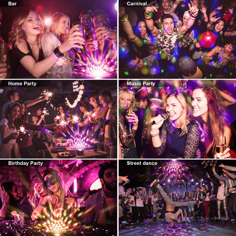 Luditek Disco Ball，Miuko Disco Lights Sound Activated Party Lights with Remote Control, 9 Color DJ Lights Wireless Phone Connection LED Stage Light 4W