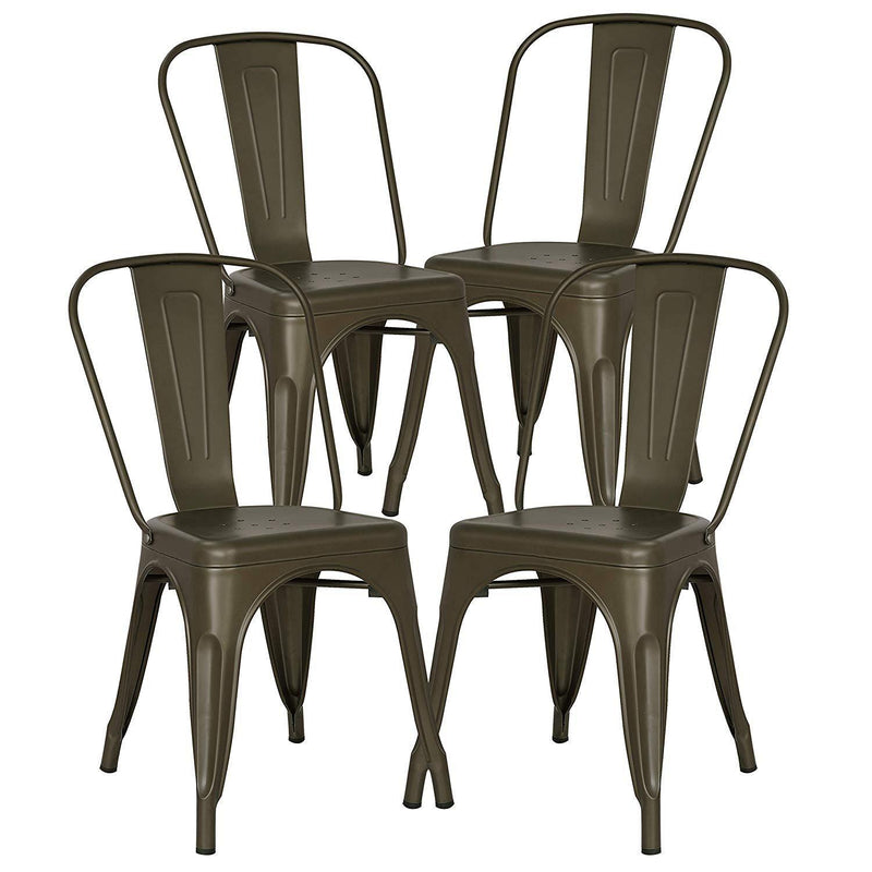 POLY & BARK EM-112-BLK-X4 Trattoria Side Chair in Black (Set of 4)