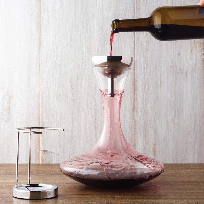 Wine Enthusiast Lead-Free Crystal Vivid Wine Decanter & Aerating Funnel Set (4 Piece)