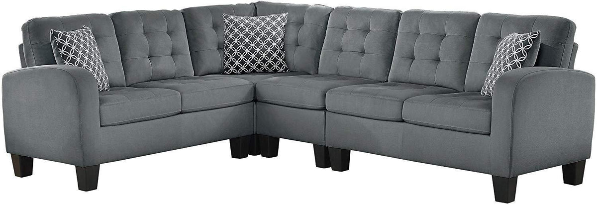 Homelegance Sinclair 84" x 107" Fabric Sectional Sofa, Gray