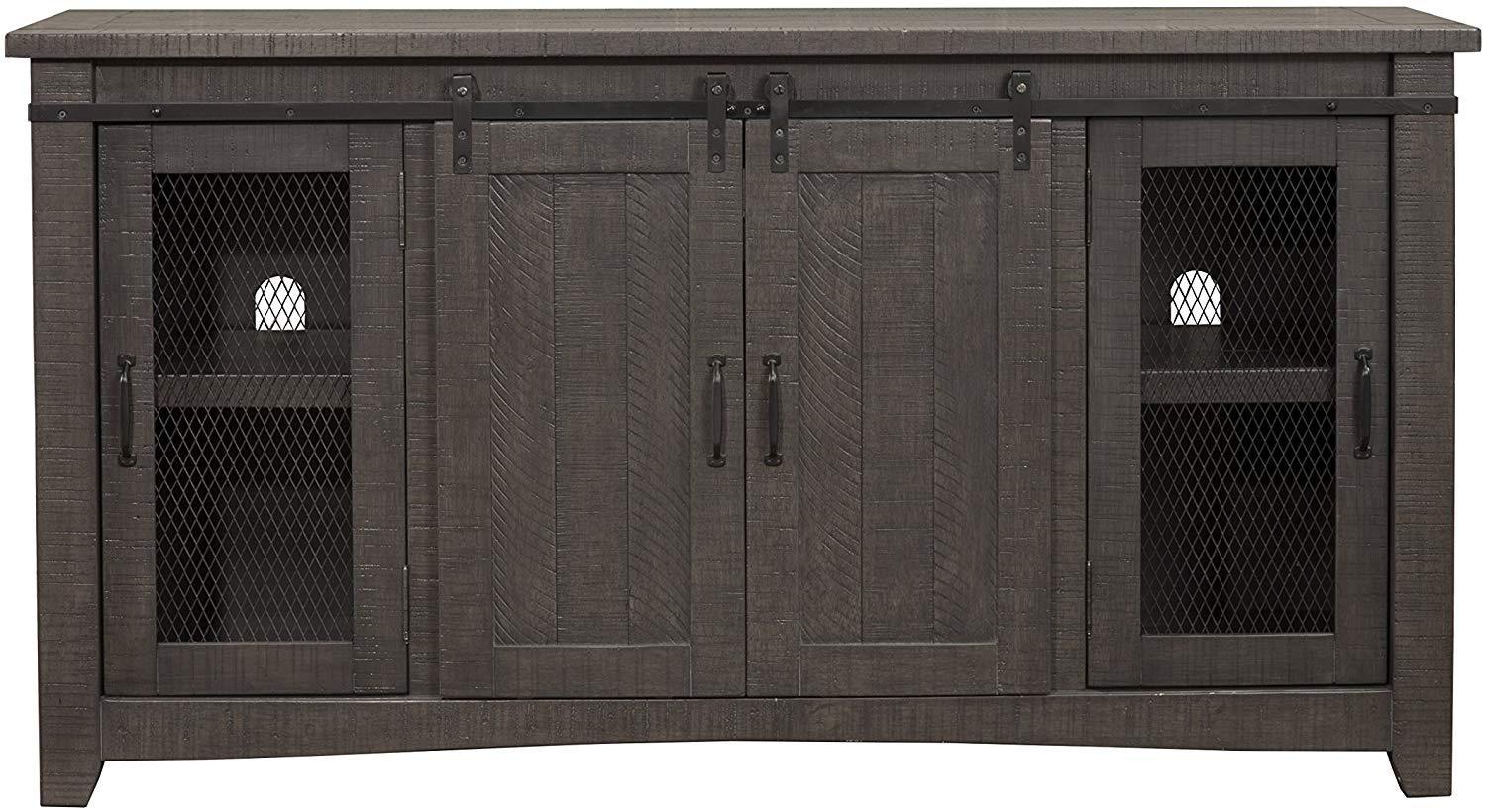 Martin Svensson Home Taos 65" TV Stand, Antique White & Aged Distressed Pine, Antique White and Aged Distressed Pine