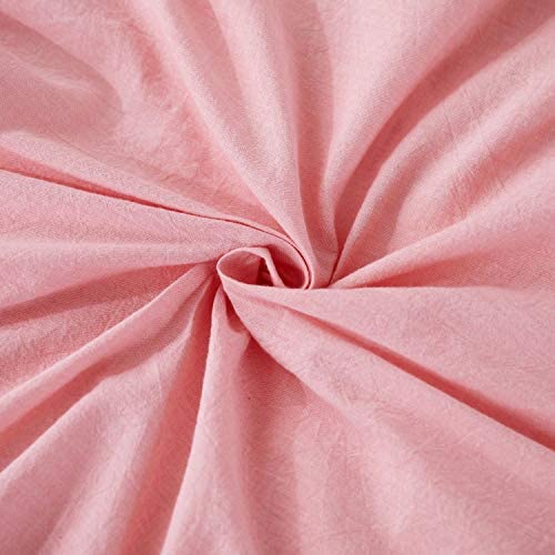 100% Washed Cotton Duvet Cover 3 Piece, Comforter Cover Queen Full Size, Solid Color and Ultra Soft with Zipper Closure, Corner Ties, Simple Bedding Style, Gray by SORMAG