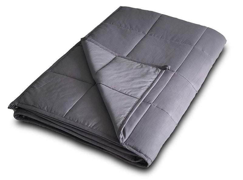 DensityComfort Premium Adult Weighted Blanket | 20 lbs Queen Size 60x80 | 100% Certified Oeko-TEX Cotton | Grey Heavy Throw Blanket with Glass Beads