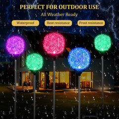 EPIC GADGET Solar Garden Lights Outdoor, Upgraded Magic Globe Powered Garden Light, Multi-Color Changing LED Solar Stake Lights for Patio Backyard Pathway Party Decoration (2 PCS)