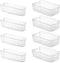 Seseno Set Of 8 Refrigerator Organizer Bins - 4 Wide and 4 Narrow Stackable Fridge Organizers for Freezer, Kitchen, Countertops, Cabinets - Clear Plastic Pantry Storage Rack