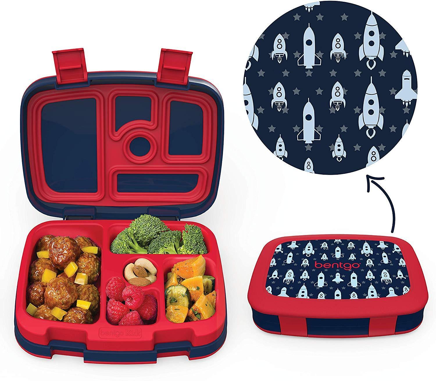 Bentgo Kids Prints (Unicorn) - Leak-Proof, 5-Compartment Bento-Style Kids Lunch Box - Ideal Portion Sizes for Ages 3 to 7 - BPA-Free and Food-Safe Materials