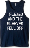 Mens I Flexed and The Sleeves Fell Off Tank Top Funny Sleeveless Gym Workout Shirt