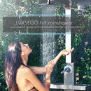 Luxsego Shower Head Top Spray, 360 Degree Adjustable Rainfall Shower Head, Fixed High PressureShower Head, Easy to Clean and Install - 100% Stainless Steel Chrome Finish