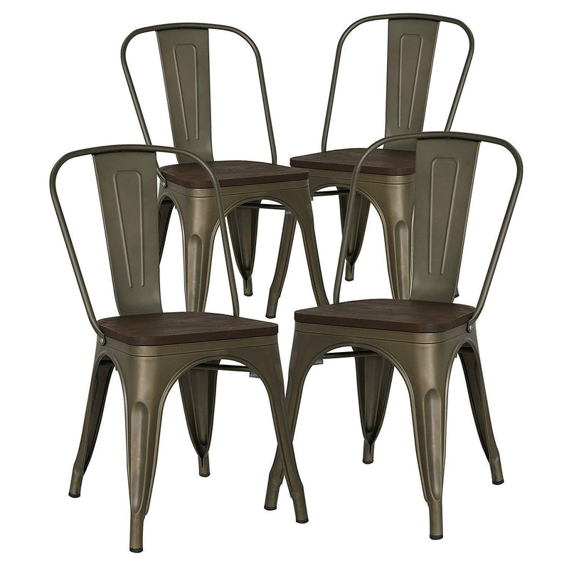 POLY & BARK EM-112-BLK-X4 Trattoria Side Chair in Black (Set of 4)