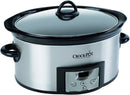 Crockpot 6-Quart Countdown Programmable Oval Slow Cooker with Dipper, Stainless Steel, SCCPVC605-S