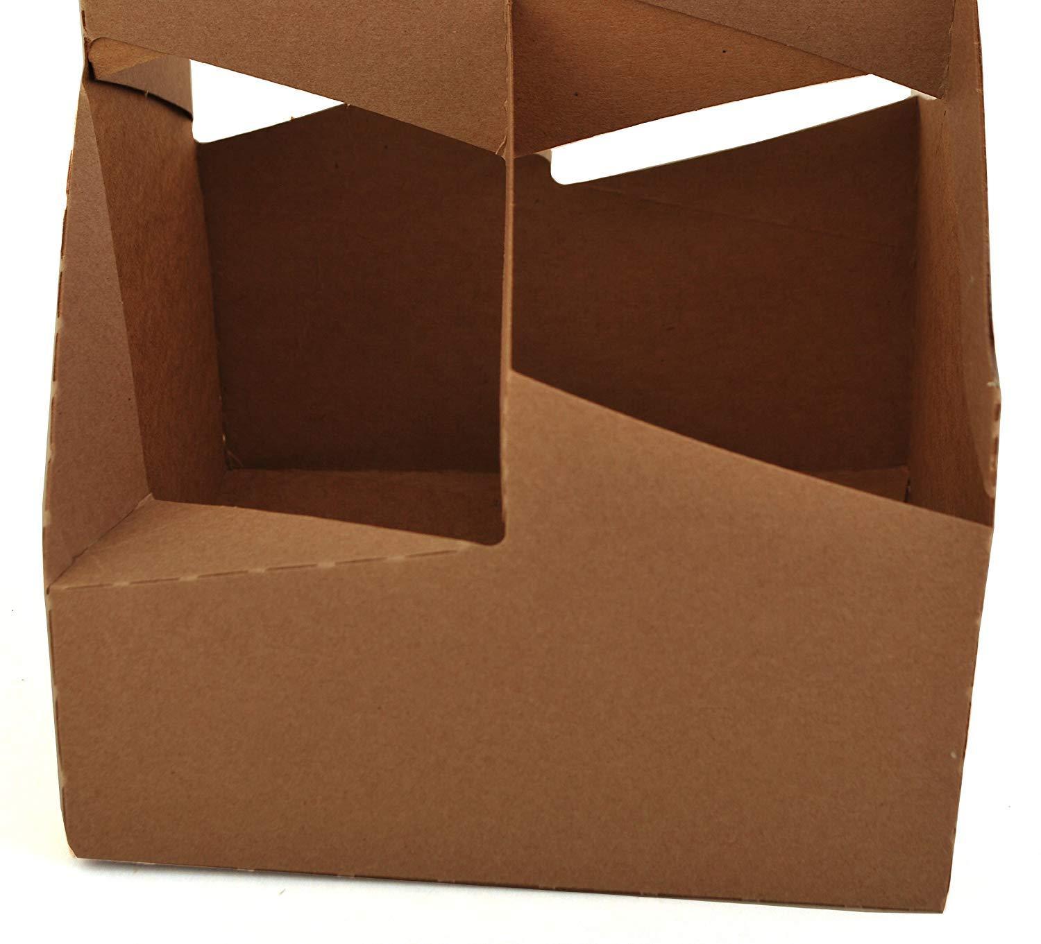 Southern Champion Tray 2797 Kraft Paperboard Drink Carrier with Handle, Hold 4 Cups up to 24-oz, 6-1/2" Length x 6-1/4" Width x 9" Height (Case of 250)