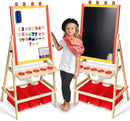 Oh right Kids Easel with Paper Roll +FREE Kids Art Supplies - Double Sided Childrens Easel Chalkboard / Magnetic Dry Erase Board - Toddler Easel by Evergreen Art Supply