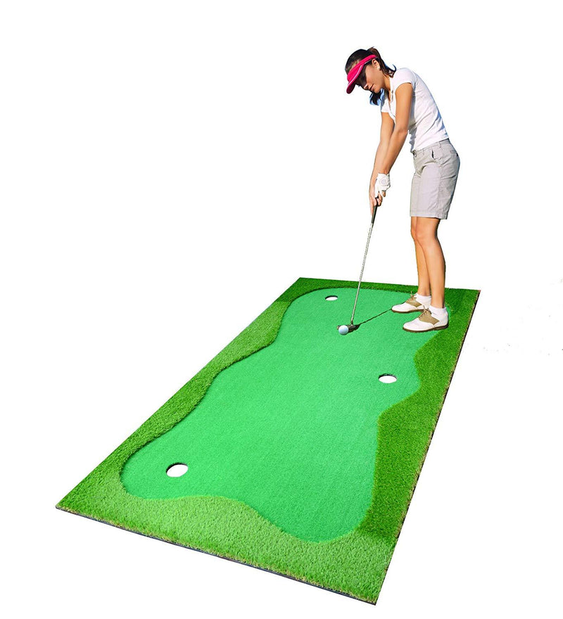 77tech Golf Putting Green System Professional Practice Large Indoor/Outdoor Challenging Putter Made of Waterproof Rubber Base Golf Training Mat Aid Equipment