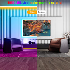 HRDJ Led Strip Lights 66ft, Music Sync Color Changing Led Light Strip 5050 SMD Flexible Rope Lights with 24Key Remote APP Control Led Lights for Bedroom Party