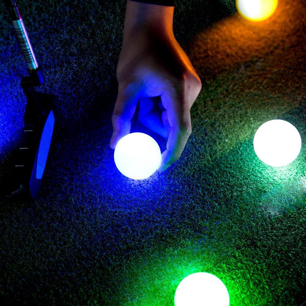 ILYSPORT LED Light up Golf Balls, Glow in The Dark Night Golf Balls - Multi Colors of Blue, Orange, Red, White, Green, Pink - Pack of 6