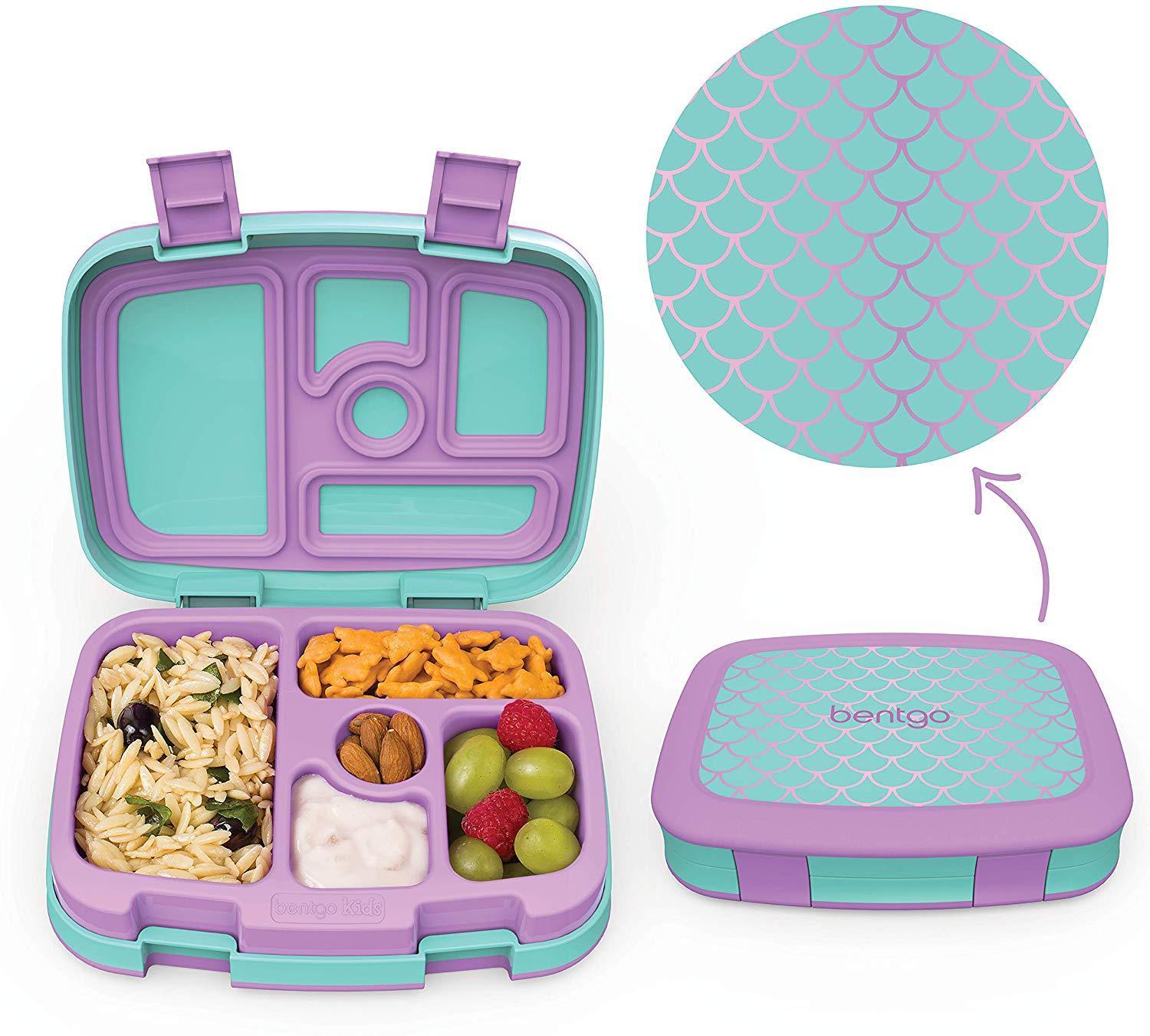 Bentgo Kids Prints (Unicorn) - Leak-Proof, 5-Compartment Bento-Style Kids Lunch Box - Ideal Portion Sizes for Ages 3 to 7 - BPA-Free and Food-Safe Materials