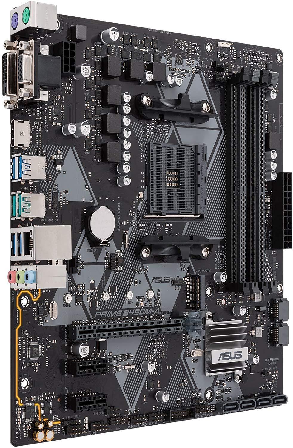 Asus Prime B450M-A/CSM AMD Ryzen 2 AM4 DDR4 HDMI DVI VGA M.2 USB 3.1 Gen2 mATX Motherboard