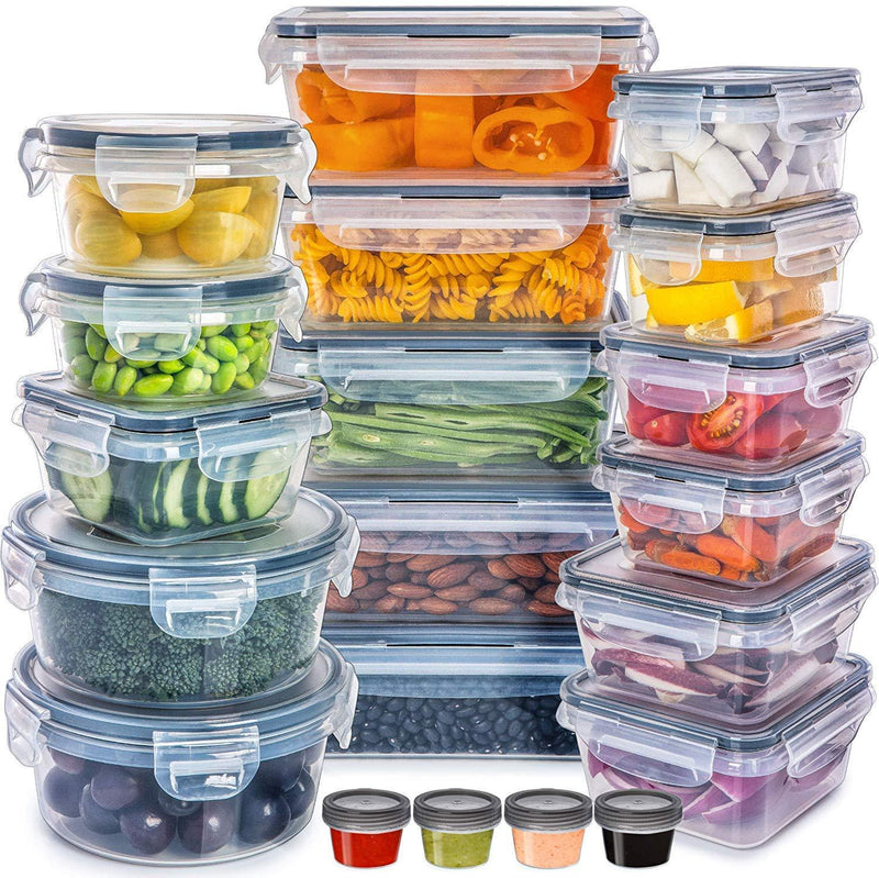 DuraHome Food Storage Containers with Lids 8oz, 16oz, 32oz Freezer Deli Cups  Combo Pack, 44 Sets BPA-Free Leakproof Round Clear Takeout Container Meal  Prep Microwavable, Airtight Lids (Mixed Sizes) 44 Sets 