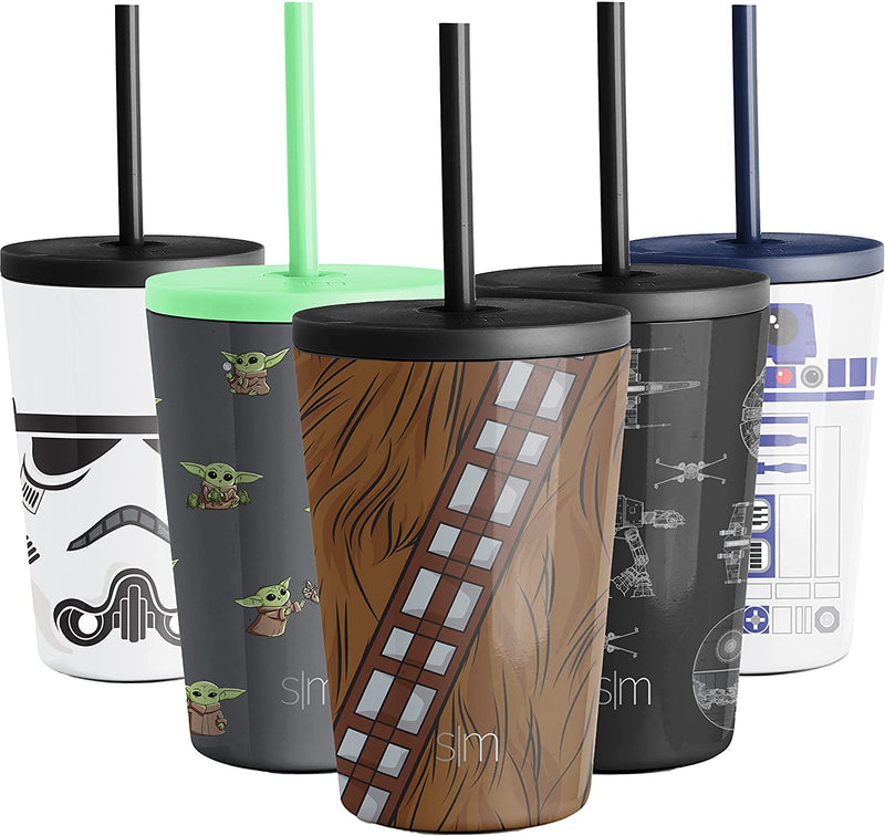 Simple Modern Star Wars R2D2 Kids Water Bottle with Straw Lid | Insulated Stainless Steel Tumbler | Summit | 14oz, R2D2