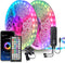 HRDJ 65.6ft LED Lights for Bedroom Music Sync Color Changing RGB LED Strip Rope Lights 44-Key Remote, 5050 RGB LED Light Strips(APP+Remote+Mic+3 Button Switch)