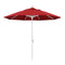 California Umbrella 9' Round Aluminum Market Umbrella, Crank Lift, Collar Tilt, White Pole, Sunbrella Pacific Blue