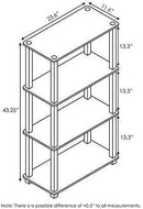 Furinno (99557BK/GY) Turn-N-Tube 4-Tier Multipurpose Shelf Display Rack - Black/Grey