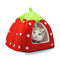 Spring Fever Small Big Animal Strawberry Guinea Pigs Rabbit Dog Cat Puppy Pet Fleece House Indoor Water Resistant Beds