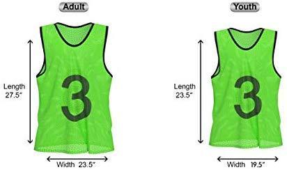 Unlimited Potential Nylon Mesh Scrimmage Team Practice Vests Pinnies Jerseys Bibs for Children Youth Sports Basketball, Soccer, Football, Volleyball (Pack of 12)